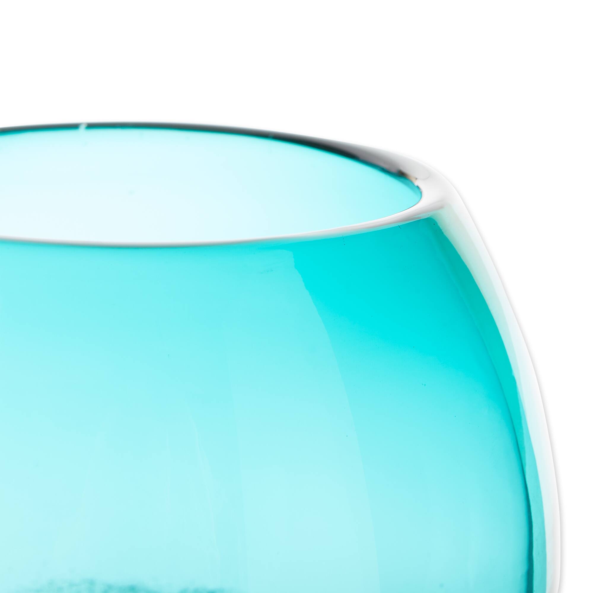7.5" Large Aqua Fish Bowl Vase